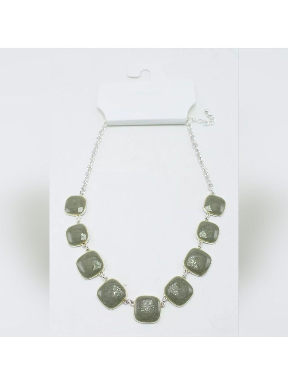 Grey & Silver Strand Necklace NWT 17"